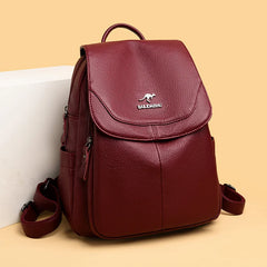Winter Women Soft Leather Backpacks Large Capacity School Bags for Teenage Girls