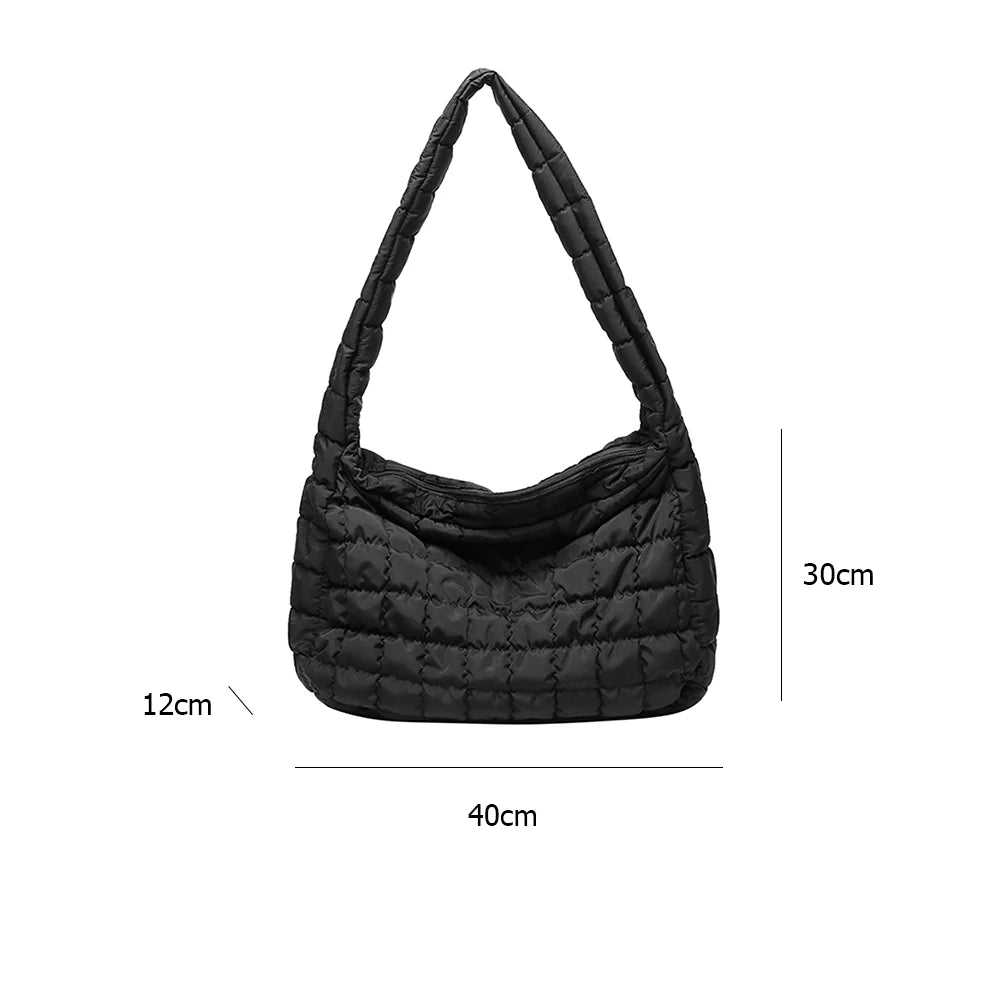 Winter Eiderdown Crossbody Bags for Women Handbag Travel Shopper Totes