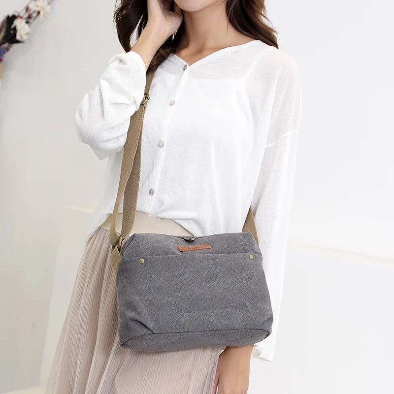 Waterproof Canvas Messenger Bag for Women