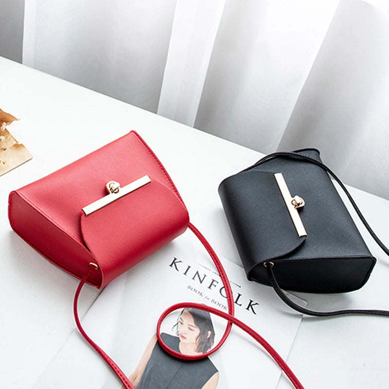 Red Crossbody Bag with Chain Strap and Zipper Pocket