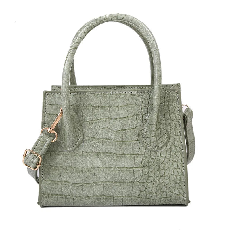 Mini Crossbody Bag Faux Leather Shoulder Classic Stone Pattern Purse