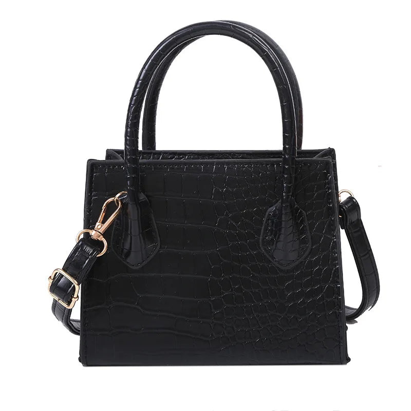 Mini Crossbody Bag Faux Leather Shoulder Classic Stone Pattern Purse