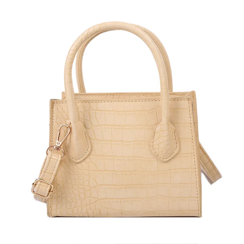 Mini Crossbody Bag Faux Leather Shoulder Classic Stone Pattern Purse