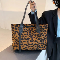 Zebra/Leopard Print Shoulder Bag Faux Leather Tote Zip Closure Sling