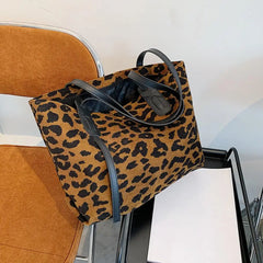 Zebra/Leopard Print Shoulder Bag Faux Leather Tote Zip Closure Sling