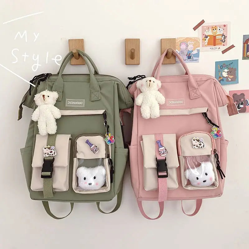Waterproof Candy Colors Backpack for Teenage Girl Travel Rucksack KL1146