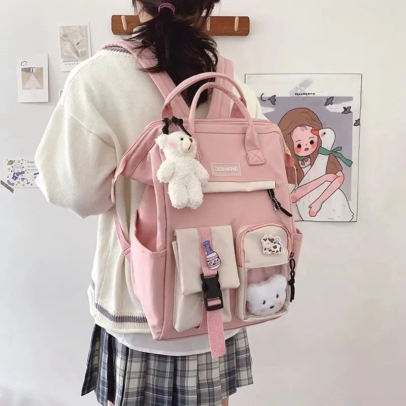 Waterproof Candy Colors Backpack for Teenage Girl Travel Rucksack KL1146