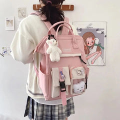 Waterproof Candy Colors Backpack for Teenage Girl Travel Rucksack KL1146