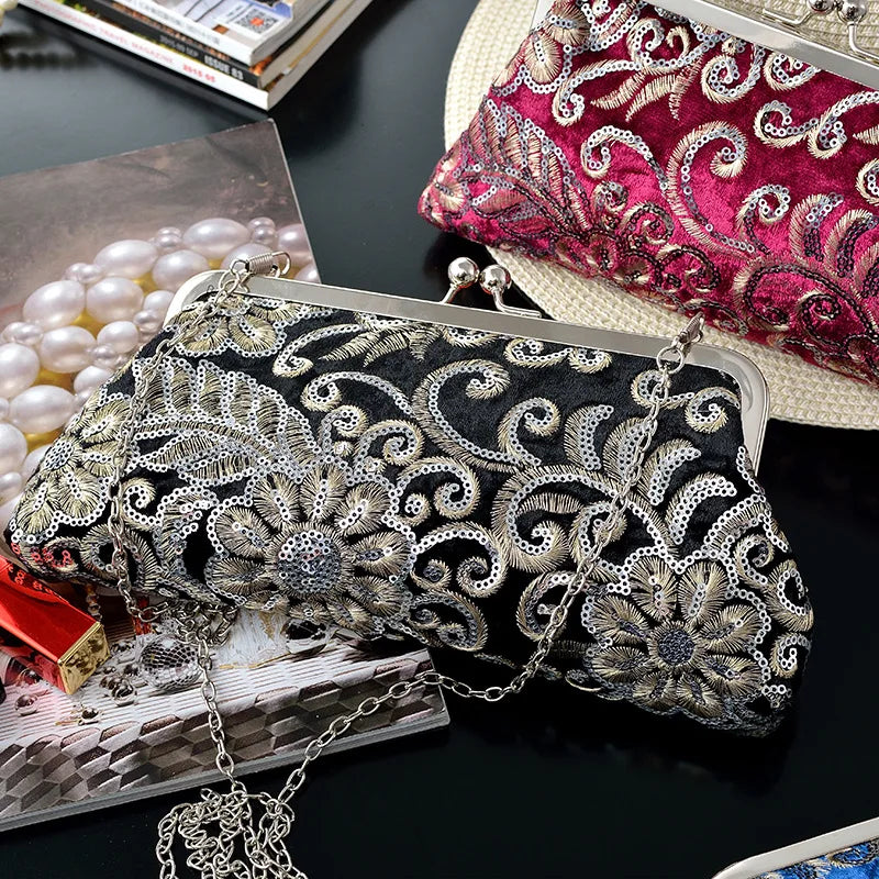 Chinese Vintage Style Party Cross Body Bag Evening Clutch Purse