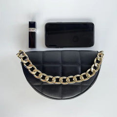 Checkered Semi-Circular Women's Bag, Messenger Bag