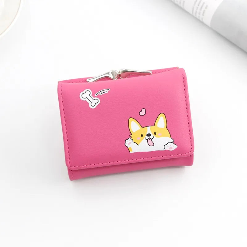 Small Leather Zipper Wallet for Women Purse