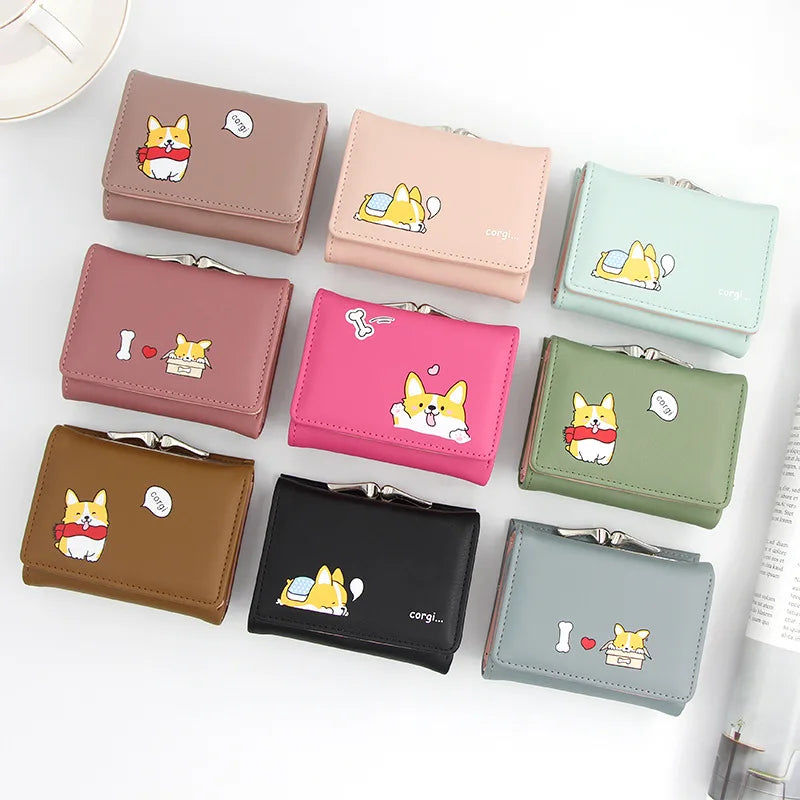 Small Leather Zipper Wallet for Women Purse