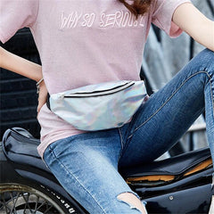 Stylish Pink Laser Waist Bag for Women