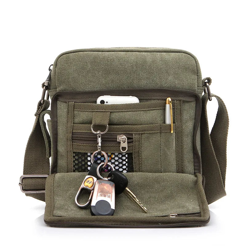 Canvas Diagonal Bag Men's Outdoor Shoulder Wallet