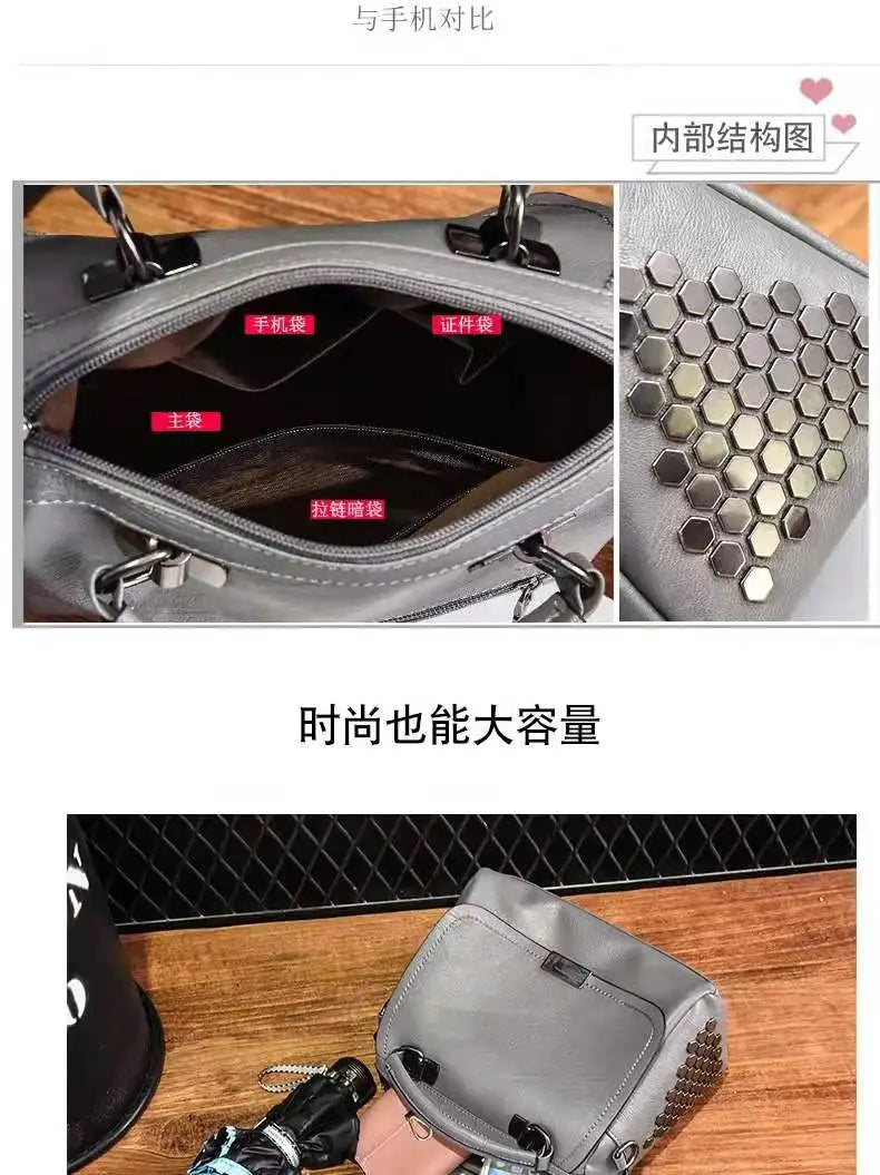 Rivet Small Messenger Bag Single Shoulder Handbag