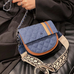 Rhombus Chain Messenger Bag Broadband One-Shoulder Saddle Bag