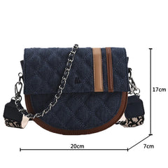 Rhombus Chain Messenger Bag Broadband One-Shoulder Saddle Bag