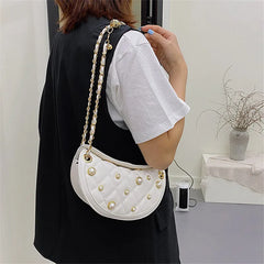 Semicircle Shoulder Bag Texture Western Chain Female Messenger Bag