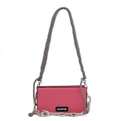 Women's Thick Chain Messenger Bag Leather Shoulder Clutch Purse Handbag