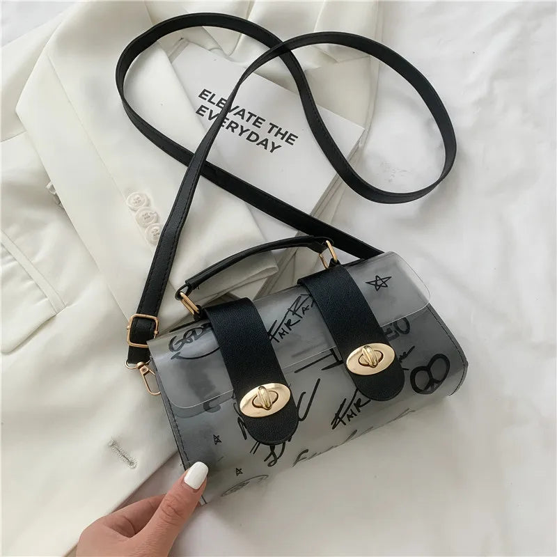 2021Summer Women's Transparent Square Sling Bag PVC Shoulder Bag