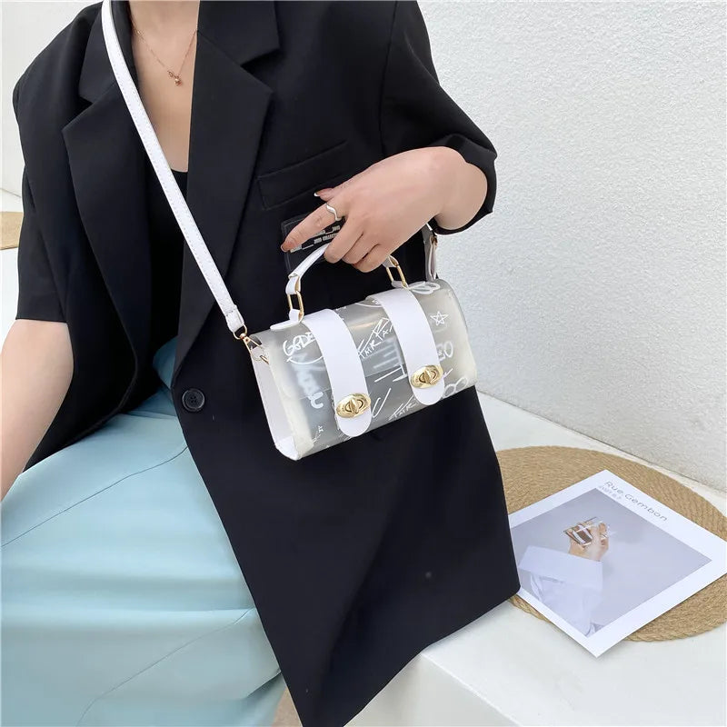 2021Summer Women's Transparent Square Sling Bag PVC Shoulder Bag