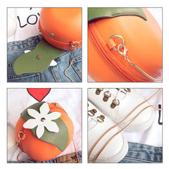 Orange Small Chain Messenger Bag for Women