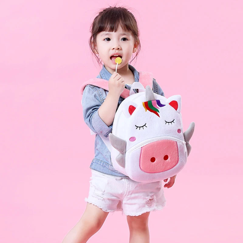 3D Cartoon Plush Kids Backpacks Kindergarten Schoolbag Animal School Bags Girls
