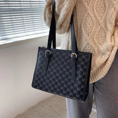 April Grid Shoulder Bag Women High Big Handbag Brown Tote Bag Large Capacity
