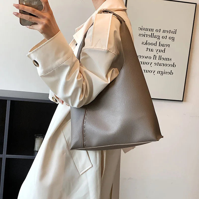 Autumn Winter Women's Bags Texture Large-Capacity Shoulder Tote Bag