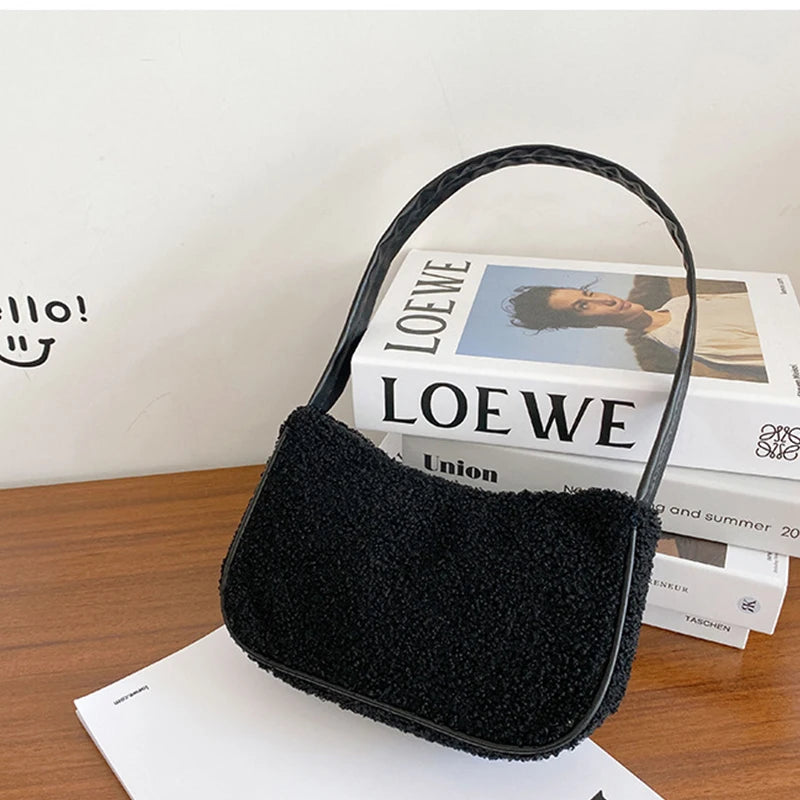 Square Woolen Tote Bag for Women