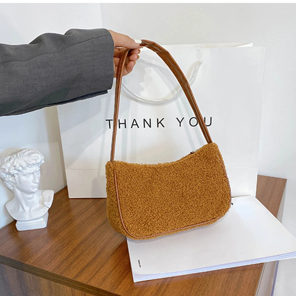 Square Woolen Tote Bag for Women