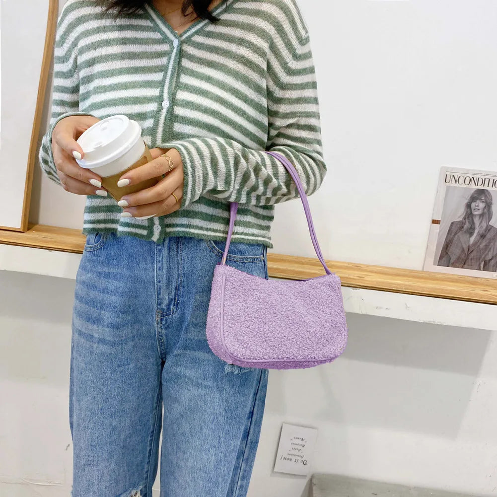 Square Woolen Tote Bag for Women
