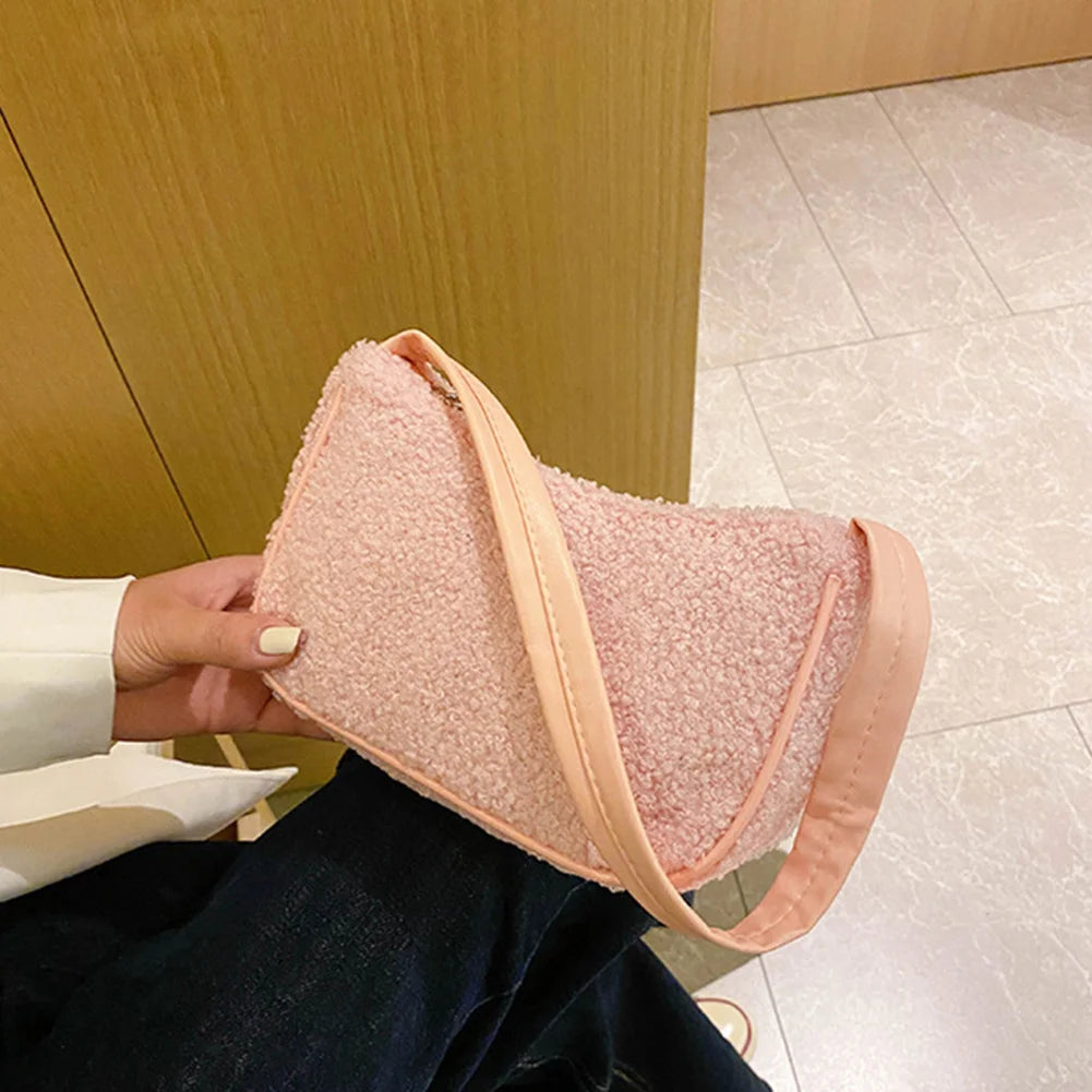 Square Woolen Tote Bag for Women