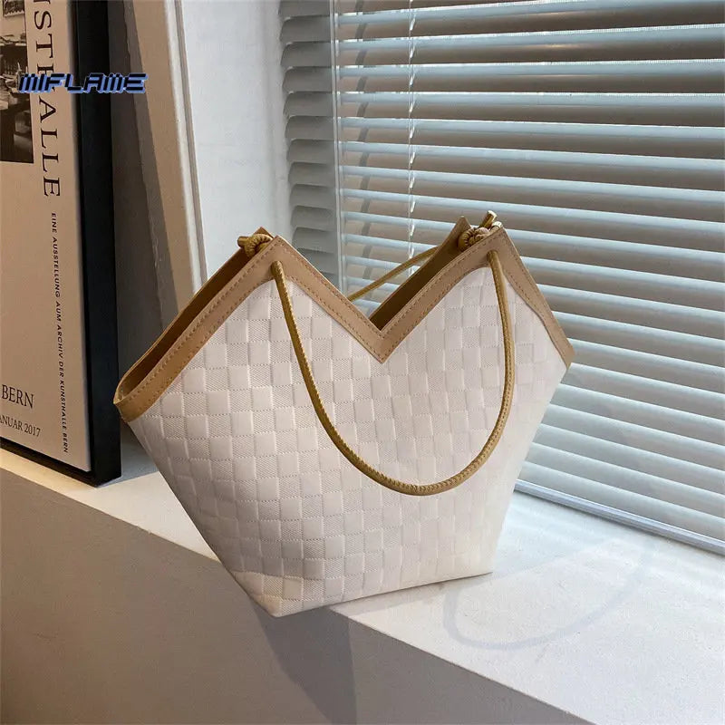Autumn/Winter Caulus Lattice Tote Bag Women's Shoulder Bag