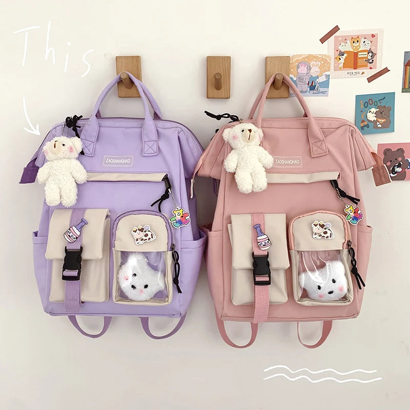 Waterproof High School Backpack for Girls Student Travel Rucksack