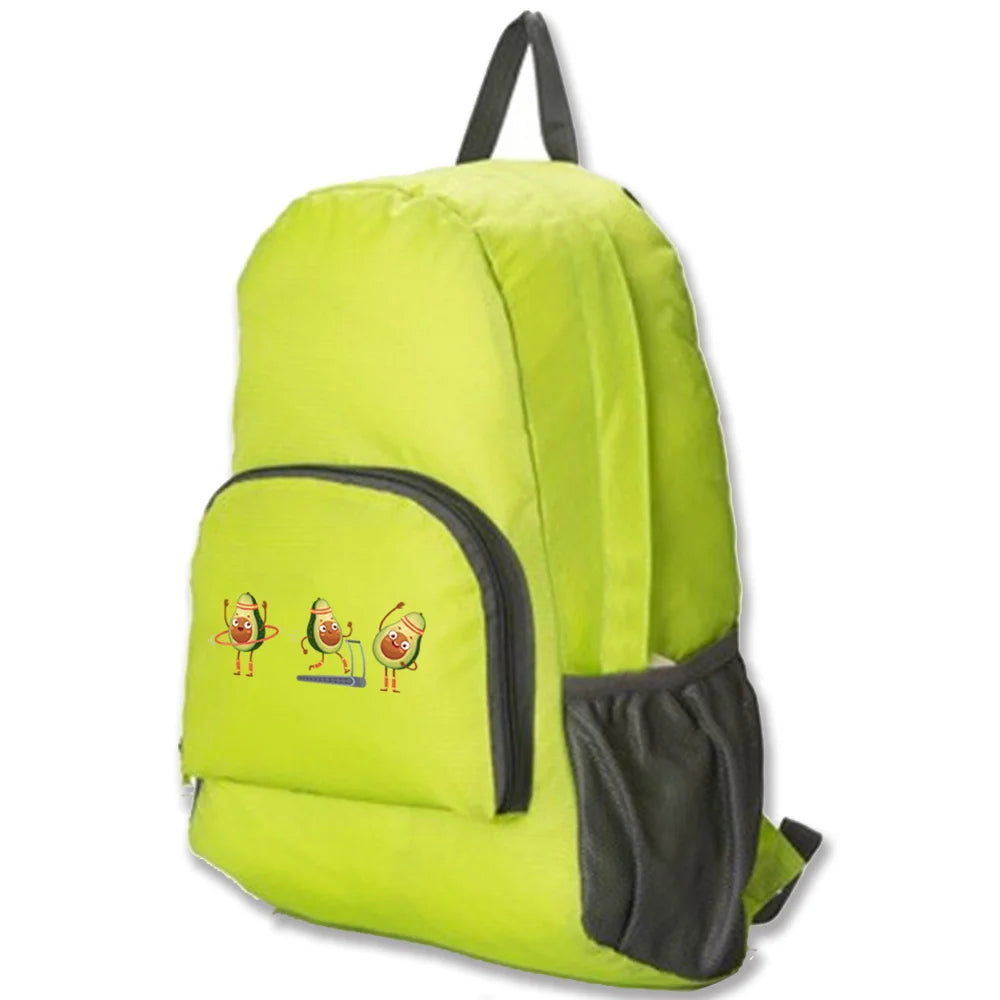 Portable Avocado Print Daypack for Hiking & Travel