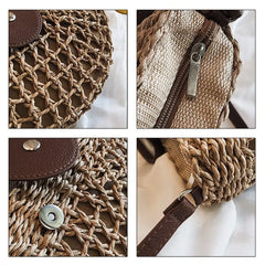 Bohemia Messenger Crossbody Bags Rattan Woven Straw Bag