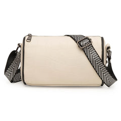 Braided Wide Shoulder Straps Small Leather Women's Messenger Bag Purse