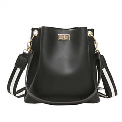 Women PU Leather Handbag Shoulder Messenger Large Capacity Bucket Bag