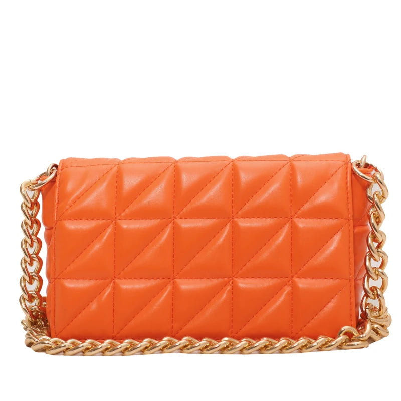 Leather Shoulder Bag Rhombus Chain Purse Women Crossbody Phone Bag