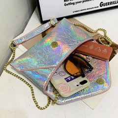 Orange Messenger Bag Evening Clutch Purse Envelope Wallet Chain Shoulder Bag