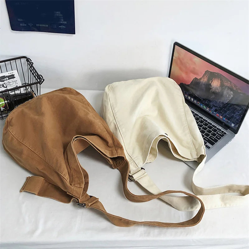 Canvas Shoulder Bags Unisex Crossbody Bags Casual Messenger Bags
