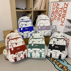 Cartoon Waterproof College Backpack for Teenager Student