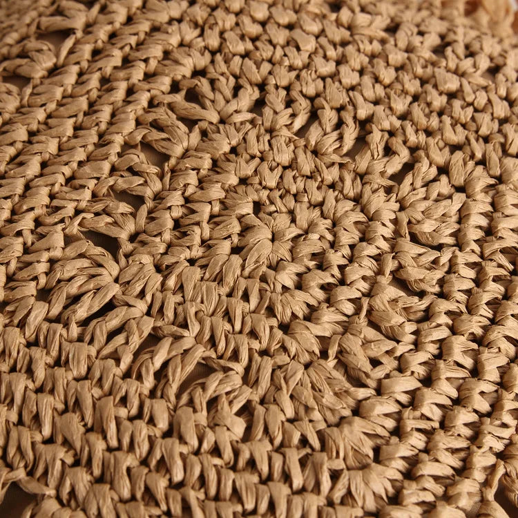 Straw-Woven Shoulder Bag Multi-color Tote Handbag