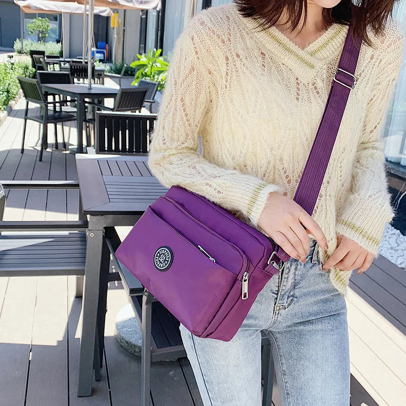 Casual Solid Women Bags Shoulder Bag Nylon Cloth Lady Messenger Bag