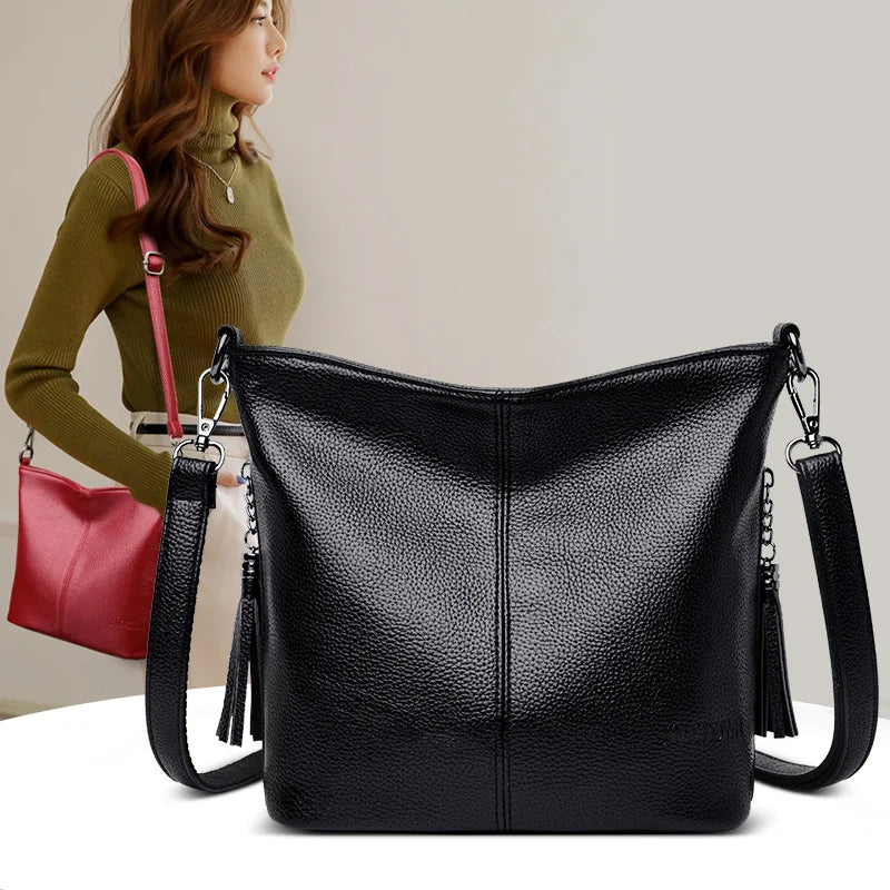Summer Soft Leather Shoulder Bags for Women