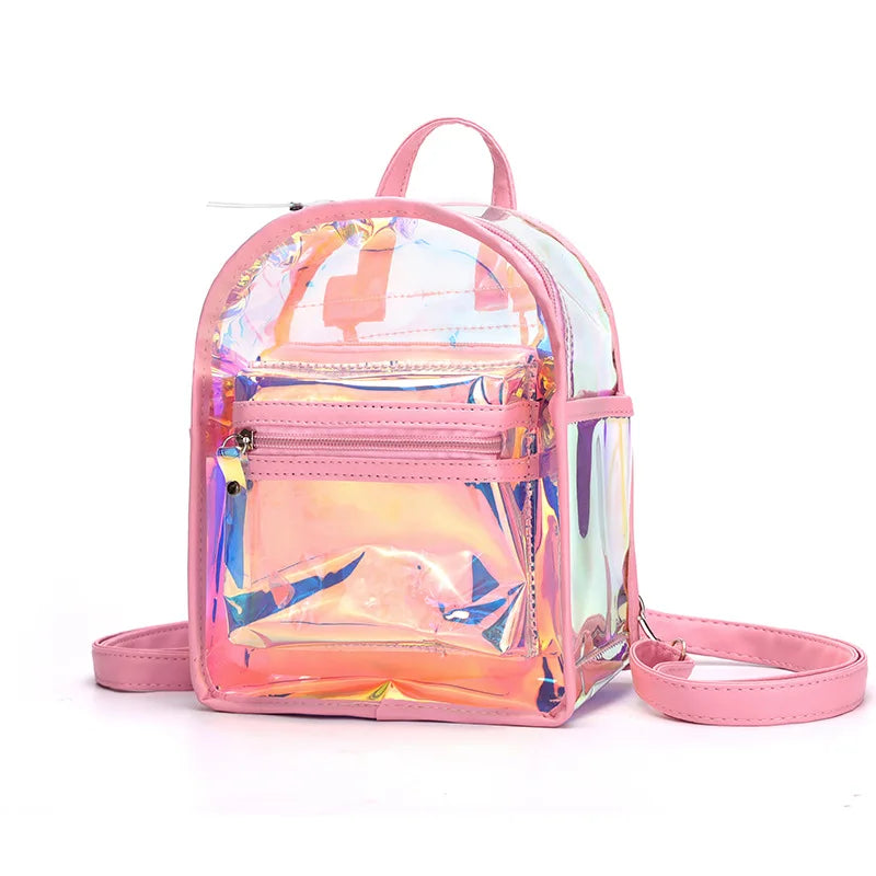 Transparent Mini Backpack for Girls Summer School Travel Bag