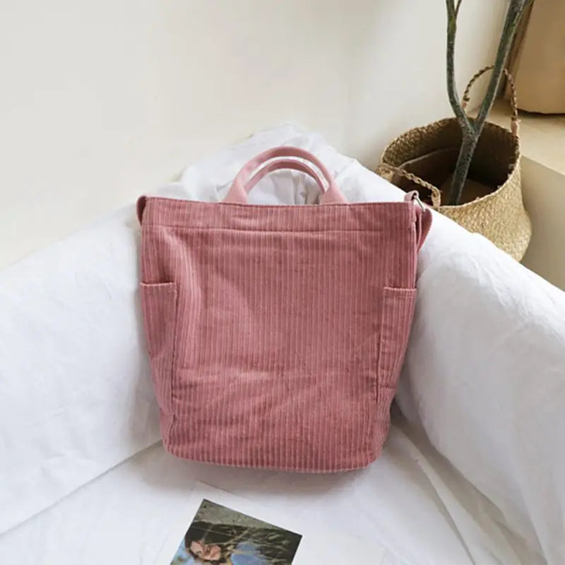 Corduroy Handbags Women Bags Literary Canvas Women's Handbags Shoulder Bags