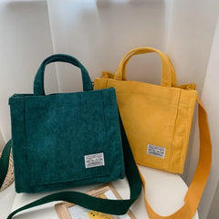 Corduroy Casual Women's Tote Shoulder Bag