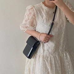Mini PU Leather Crossbody Bag for Women - Solid Color Shoulder Purse